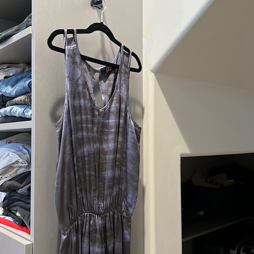 Long grey tie dye dress